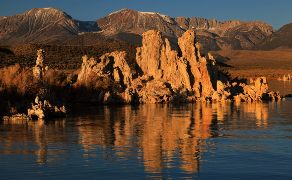 Morning light on the Tufa Towers with the Sierras in background
