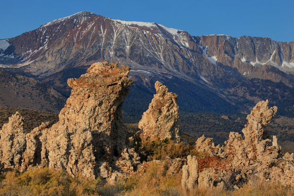 Morning light on the Tufa Towers with the Sierras in background