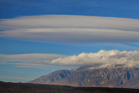 Dramatic cloud formations forming over the White Mountains outside Bishop, CA