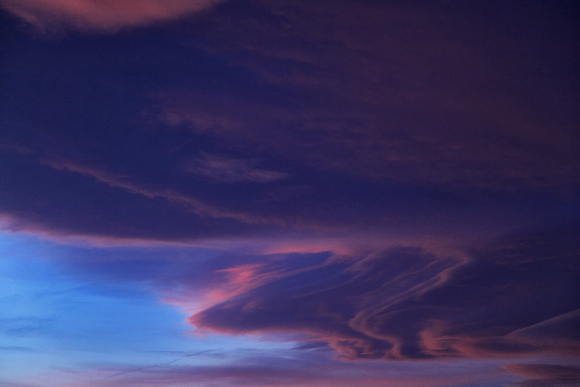 Lenticular clouds at sunset