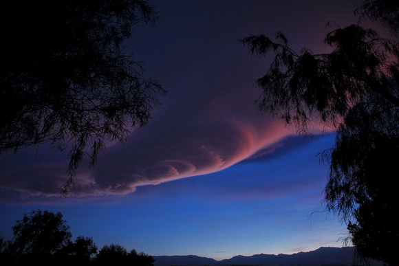 Lenticular clouds at sunset